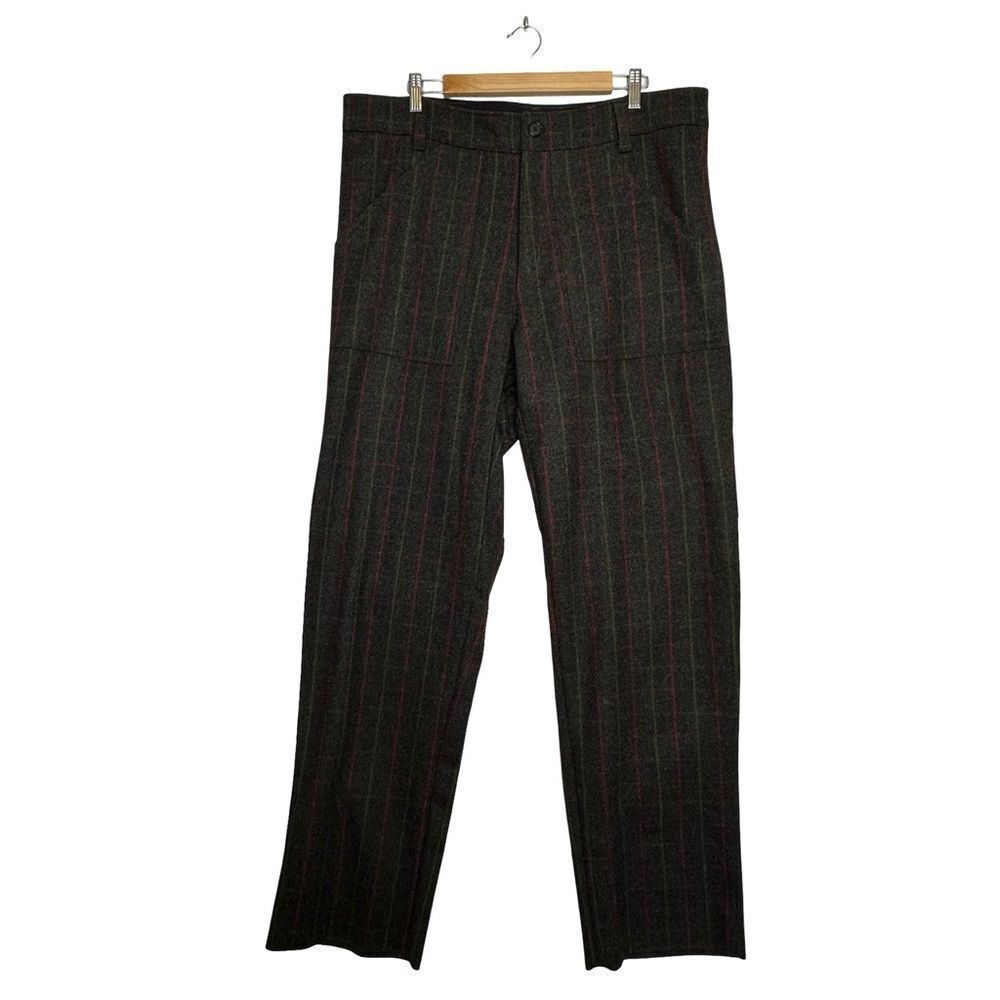 STORMY KROMER Gray Classic Striped Wool Blend Pants Size 40 NWOT